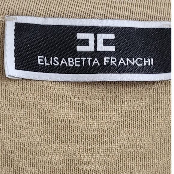 Elisabetta Franchi Women's Mini Dress Size Small Stretch Chain Detail Ruffle - Picture 12 of 12
